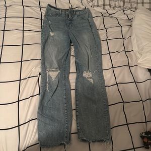express size 4 high rise straight leg jeans